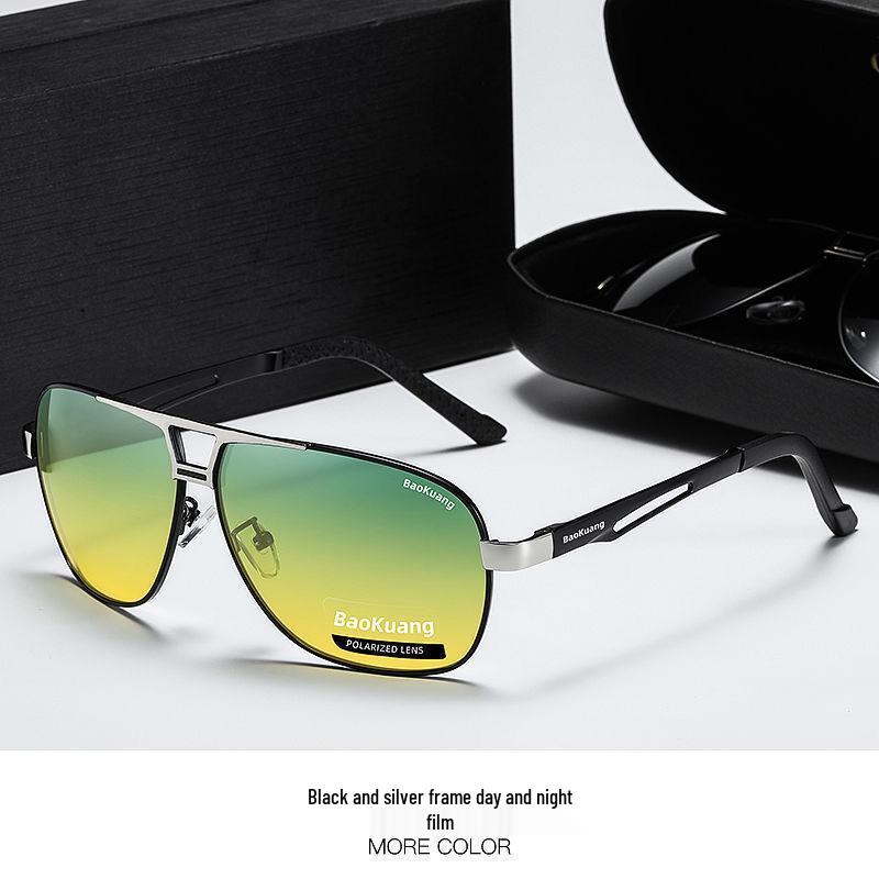 Men's Dual-Use Color-Changing Polarized Sunglasses for Day/Night: Anti-Glare, HD Vision for Driving & Fishing