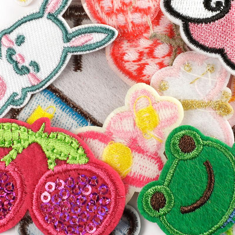 Assorted Child Cognition Cute Things Pattern Small Iron on Embroidered Patches for Bady Clothes
