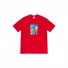American Trend Letter Logo Printed Round-neck Short-sleeved Shirt Red S06