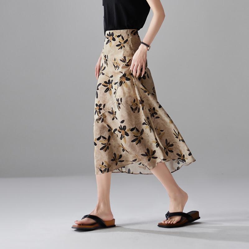 

SOFSIL Silk Chinese Print Fishtail Skirt XXL