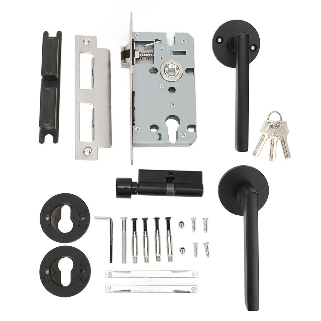 2PCS Door Lock Handle Stainless Steel Impact Prevention Heavy Duty Keyed Entry Handles for Home