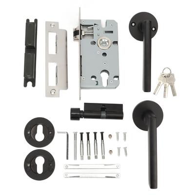 2PCS Door Lock Handle Stainless Steel Impact Prevention Heavy Duty Keyed Entry Handles for Home