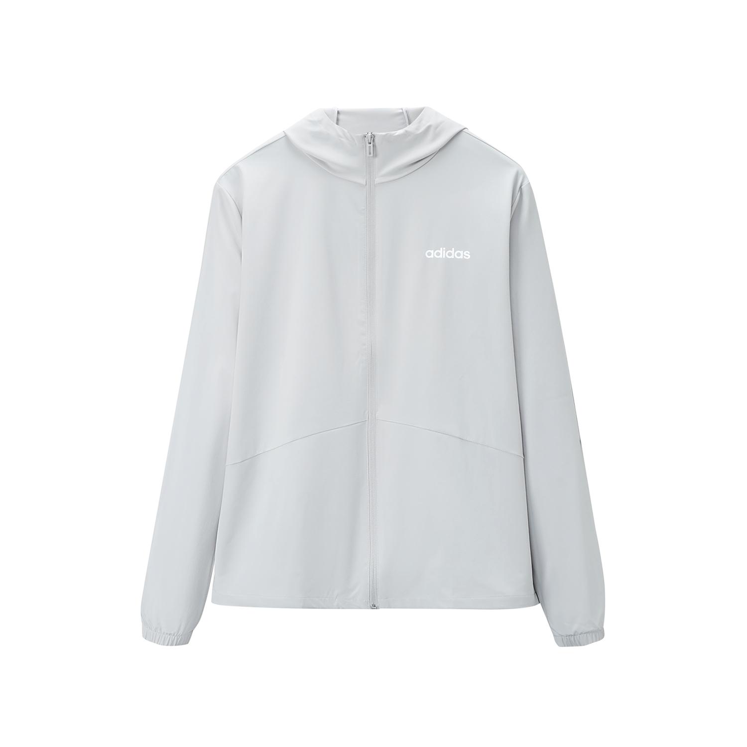 

Куртка с капюшоном и принтом логотипа Adidas на молнии Мужские куртки Светло-серые JN8452 S