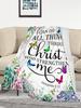 Inspirational Christian Throw Blanket for Women with Bible Verse Prayer Scripture Soft Flannel Healing X