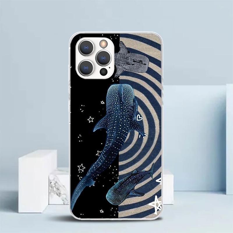 Ocean Whale Shark Soft Cover for iPhone 16 17 Air 15 14 Pro Max 16E Phone Case 13 Mini 12 11 7 SE 8 Print Pattern Fit Cases 16 1