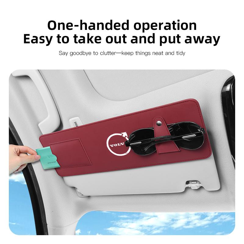 Car Sun Visor Extension Panel For Volvo AWD XC40 V40 XC90 S60 XC60 Anti-glare UV Sun Shield Card Holder Glasses Holder keychain