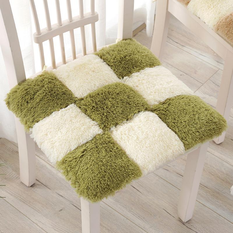 Fortykket Stol Krakk Pute Sittepute på Gulvet Student Ni-ruters Stolpute Plysj Rumpepute Kontor Langvarig Sittepute