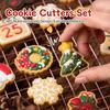 Christmas 3D Cookie Cake Plunger Cutter Santa Claus Snowman Elk Cookie Stamp for Biscuits Fondant Sugarcraft Decor Baking Tools