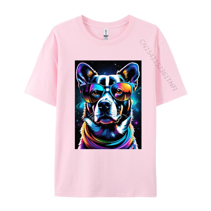 Dog Illustration Tshirt Men T Shirts Colorful Print Tees Big And Tall T Shirts All Cotton Tops Tees Tee Shirts