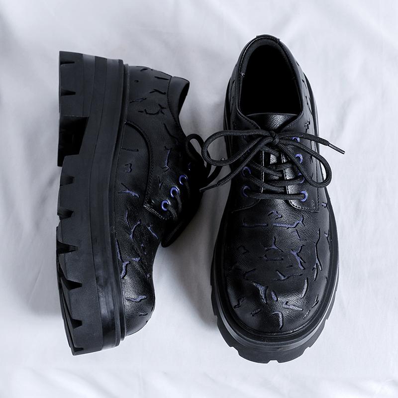 Tjocksulade PU-läder Herr Oxford Skor Bröllopsfest Manliga Formella Klänningsskor Personlighet Business Casual Skor Promenadsko