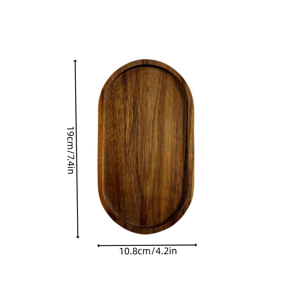 Japanese Acacia Wooden Multi-Function Tray: Kitchen Fruit and Teacup Plate