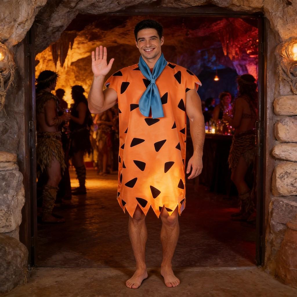 Costume Cosplay I Flintstones Betty Barney Fred Wilma Realizzato in Poliestere per Halloween ed Eventi Culturali
