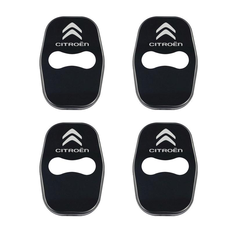 Cache-serrure de porte de voiture en métal antirouille 4 pièces Autocollants, Conçu pour Citroën C4/C3/C5/C1/C2/Berlingo/Picasso/Saxo/DS3/Jumpy/C-Elysee