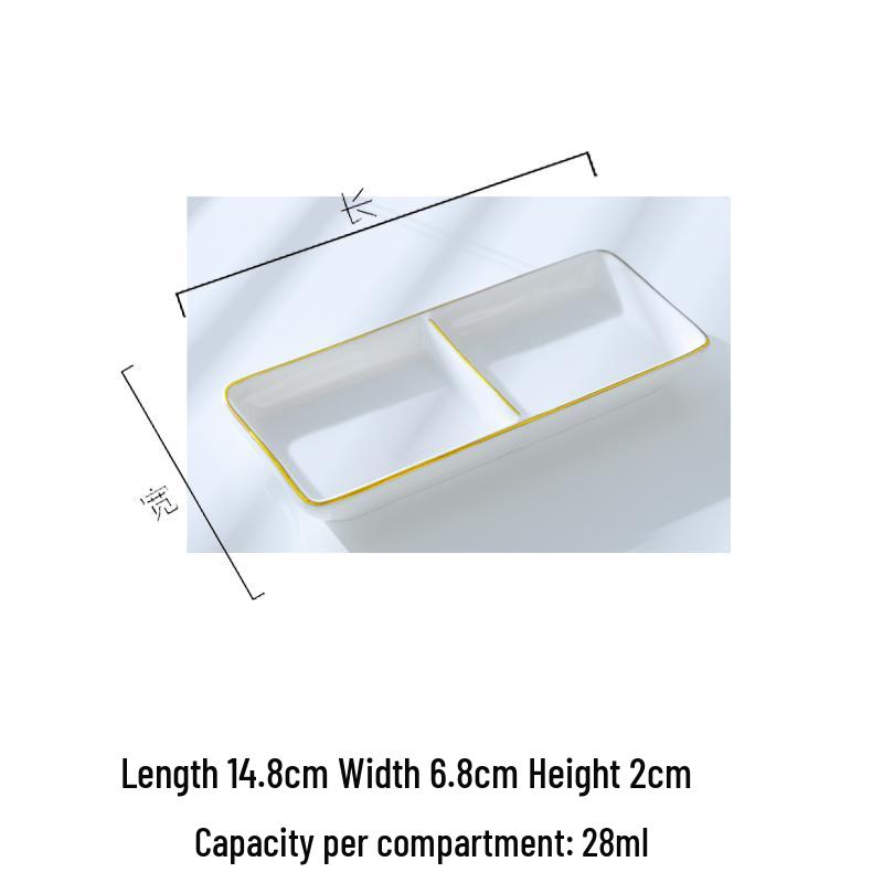 Europejski zestaw ceramicznych naczyń na przyprawy i sosy ze złotym rantem