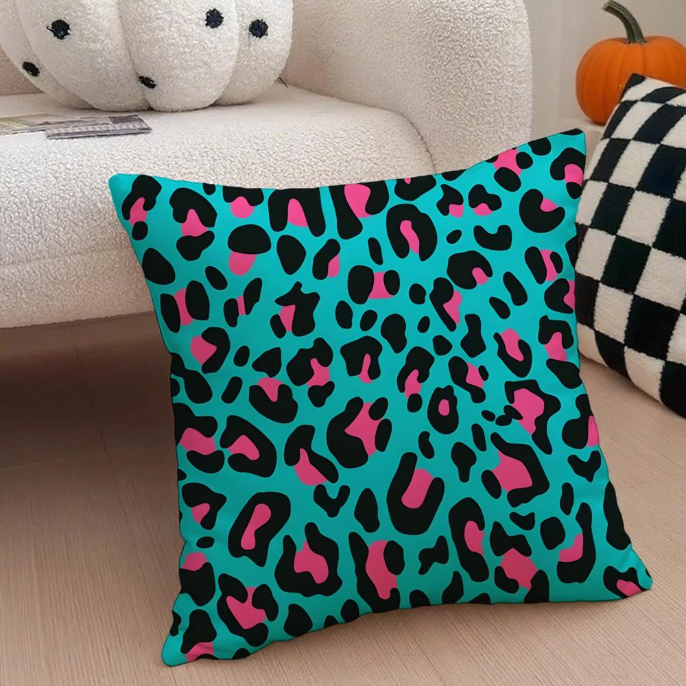 Lleopard print Cushion Cover Linen Pillow Case Soft Breathable Protective Couch Room Decoration