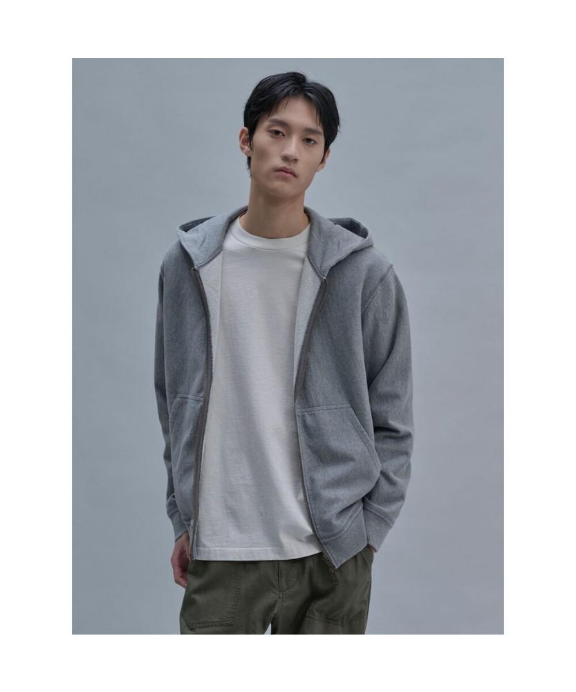 SHIFT.G Washed Color Hoodie Zip Up Gray