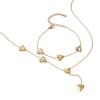 European and American Fashion Titanium Heart Necklace and Bracelet Set for Women – Simple, High-End, Non-Fading Clavicle Chain.