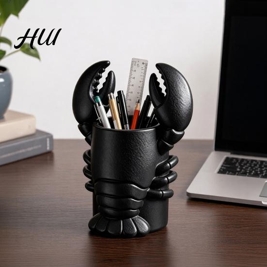 Novelty Pen Holder Lobster Holder, Halloween Funny Sea Animal Pencil Stand, Creative Unique Desk Organizer for Brushes Makeup Tools, Office Home Decor