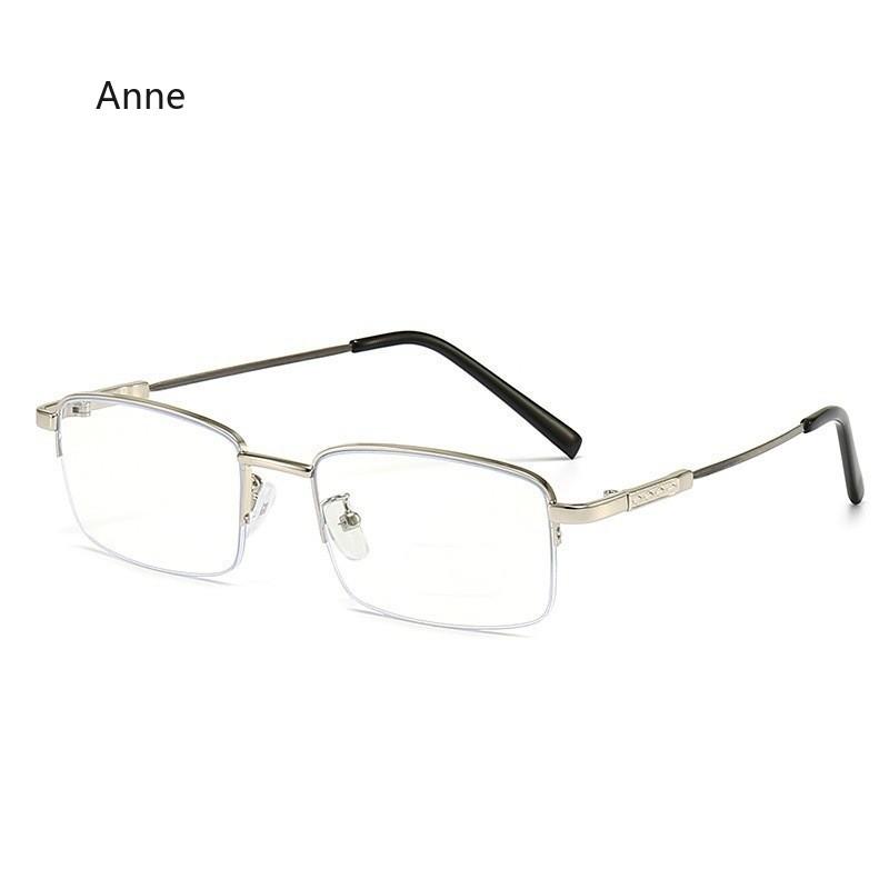 Metal Anti-Blue Light Reading Glasses Men Small Square Optical Eyeglasses Ultra-thin Male Eyewear Half Frame Presbyopic Glasses