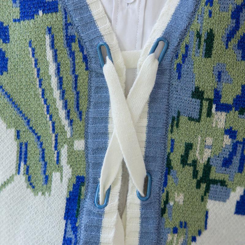 ITISF4 Oil Painting Jacquard Knit Vest