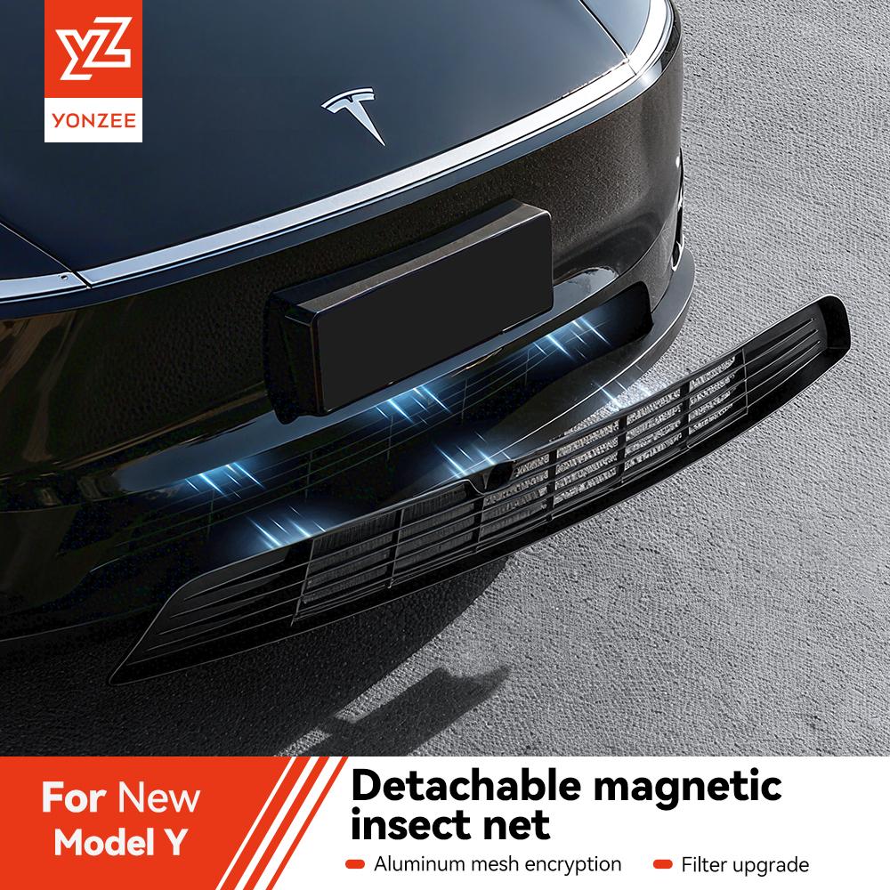ALP1 YZ for Tesla Model Y Juniper Front Protective Grille Guard Aluminum Alloy Magnetic Grille Anti-Insect Mesh Vehicle Accessories