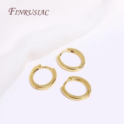 18K Real Gold Plated Brass Circle Round Earrings For Women Trend Fashion Jewelry Accessories Gifts Wholesale