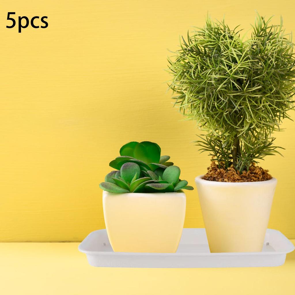 5 Pieces Plant Saucers Plant Trays Planter Trays Plant Pot Saucers for Yard Balcony Windowsill Indoors Outdoor Courtyard