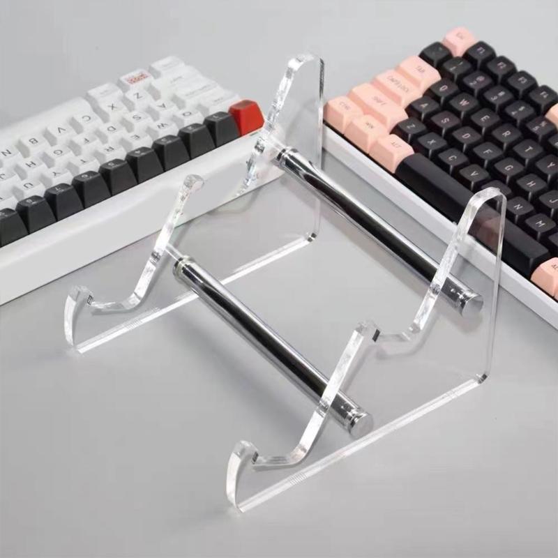 Clear Acrylic Tiers Keyboards Holder Detachable Modern Design Sturdy Platinums Iron Base For Workspaces Organization