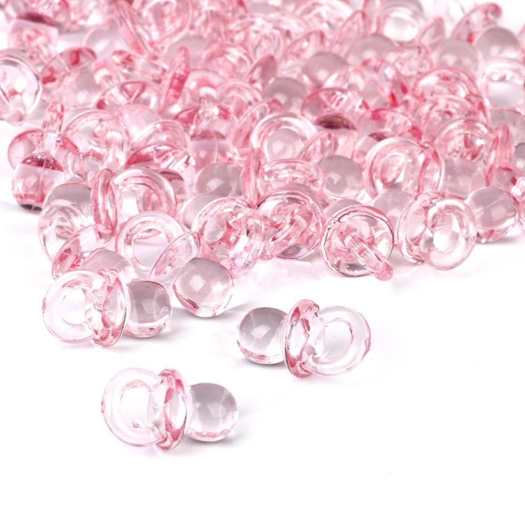 50 Pink & Blue Baby Shower Pacifier Decorations for Boys & Girls