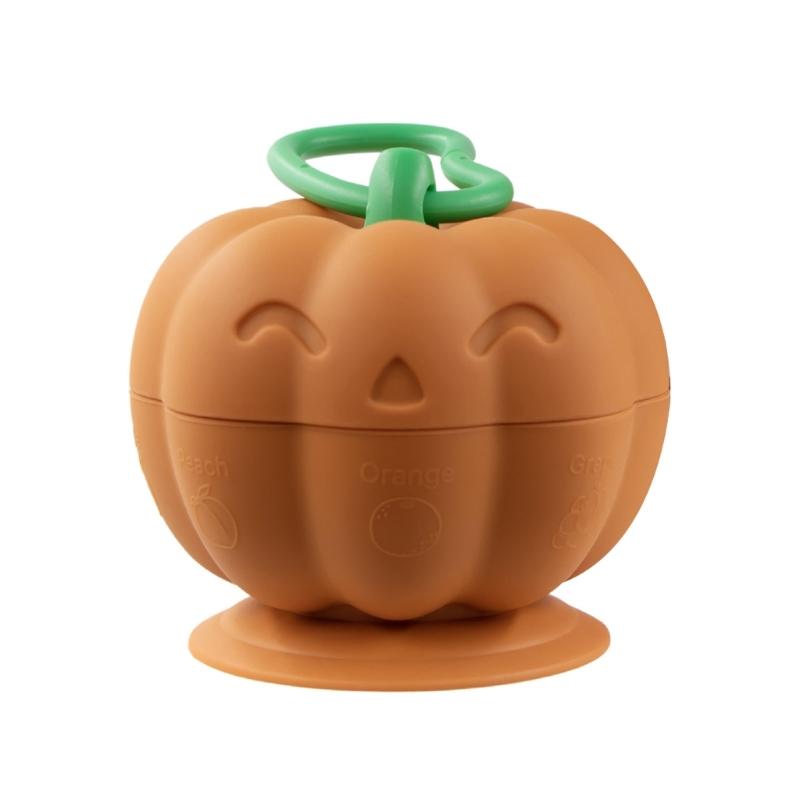 

Pumpkin Shape Toddlers Teething Toys Holder Suction Cup Toy Holder for High Chair Teether Toy Holds Toys from Falling помаранчевий