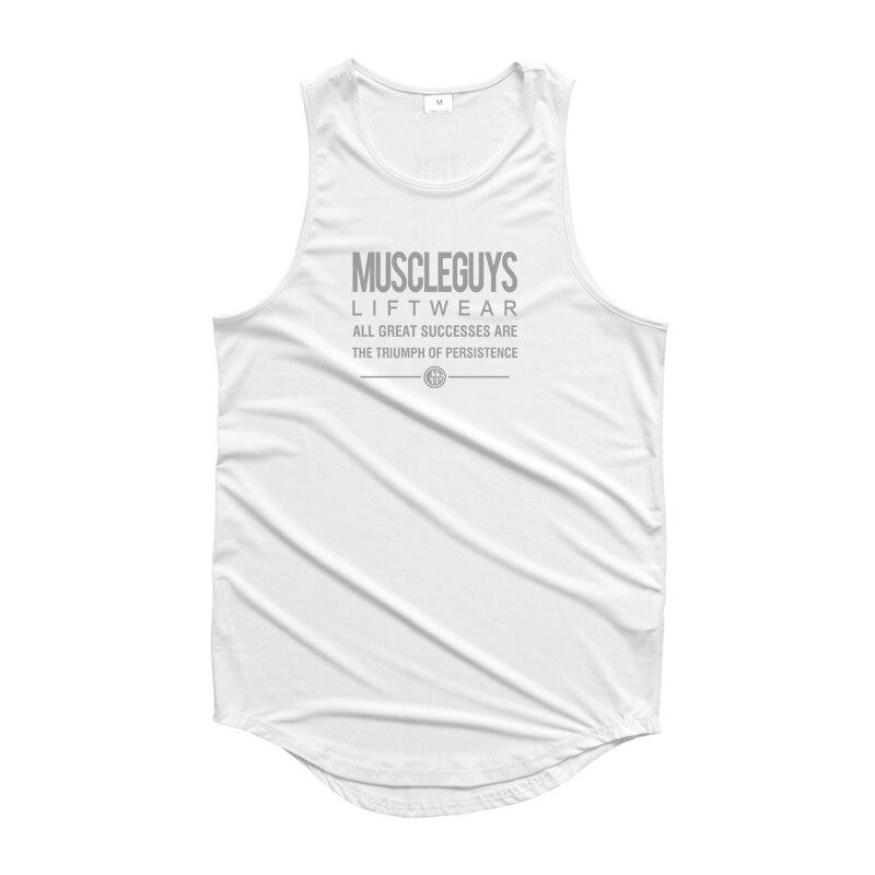 

Muscleguys Молодежная мода Тонкие мужские футболки без рукавов Летняя сетчатая дышащая майка для тренировок Фитнес-жилет с принтом Спортивная одежда для мужчин XXL белый