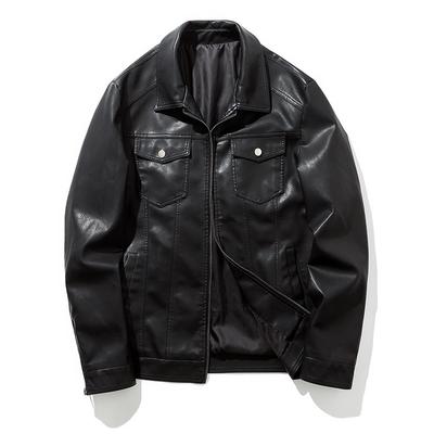 Veste décontractée en cuir pour homme Veste de moto pour homme Slim Coréen Beau Veste en cuir PU pour homme