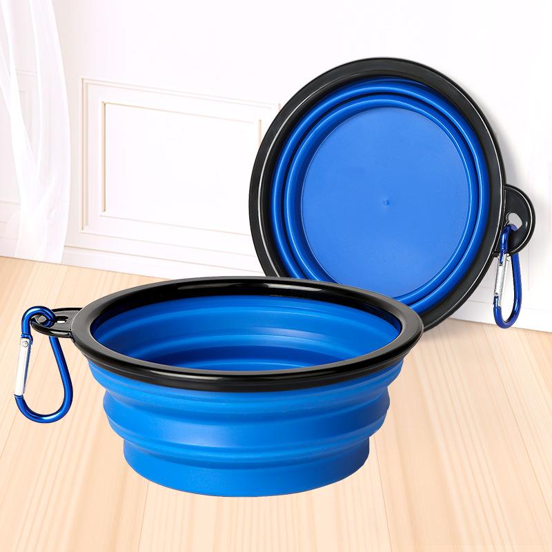 Pet double bowl folding bowl 350ml travel portable two-in-one dog bowl cat bowl foldable two-in-one