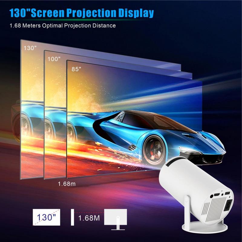 HY300 Pro 4K Smart Android Projector: Wireless Home Theater with Android 13 and Screen Mirroring