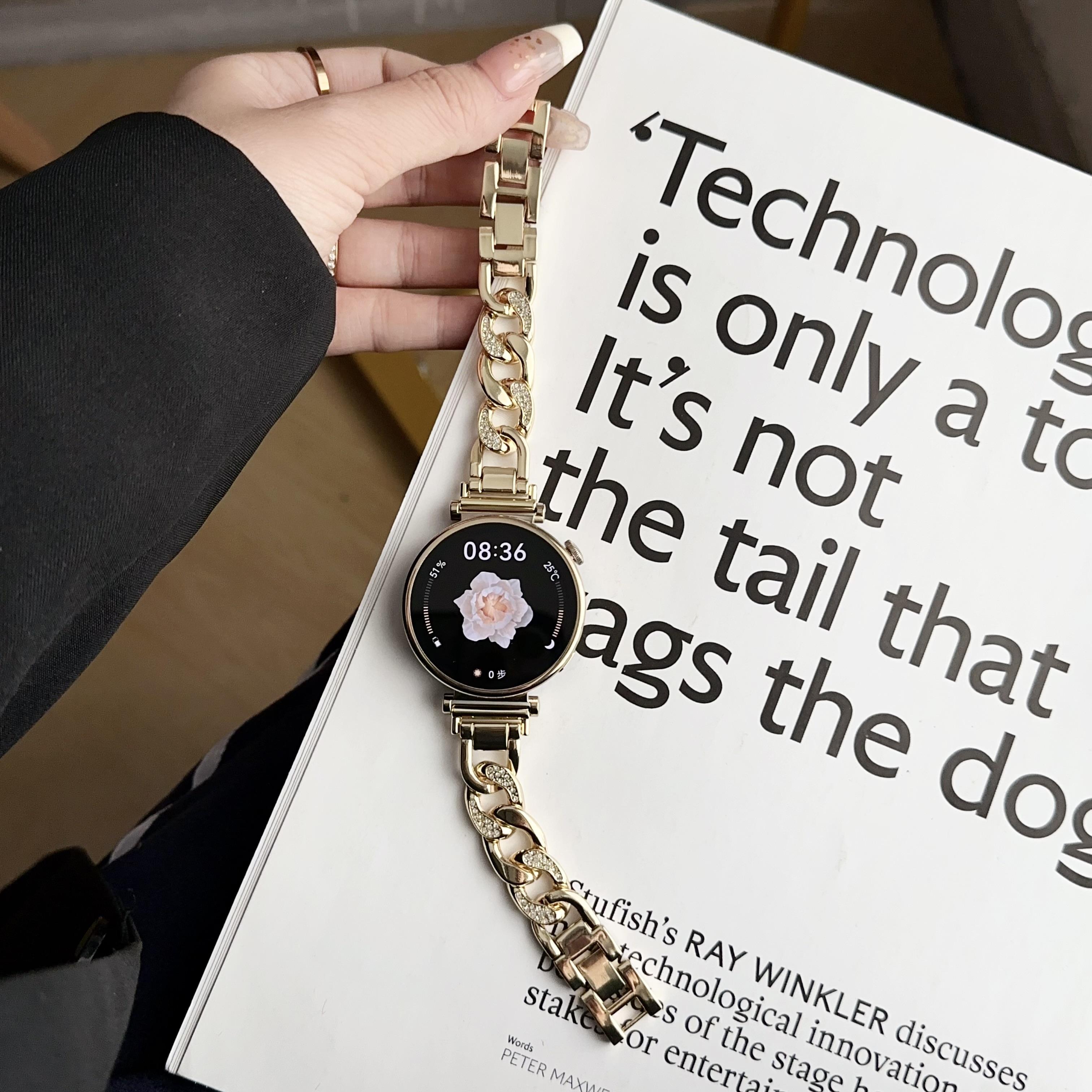 

For Garmin Forerunner 255S/Xiaomi Mi Watch Stainless Steel Watch Band 18mm Wrist Strap Gold