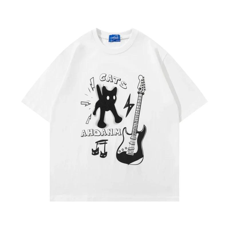 Funny Kitten Puppy Cartoon Women T-shirt Top Harajuku Streetwear Y2k Fashion Kawaii Clothes Cute Graphic Printed Unisex T Shirt