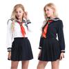 Elegant Women's Long Sleeve School Girl Uniform Sailor Dress For Cosplay Enthusiasts