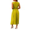 Women's Fashion Dresses Color Waist Tie Long Sleeveless Dresses
