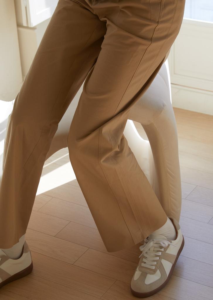 JUNECI Side Line Cotton Pants (Beige)