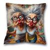 Whimsical Elderly CharacterPrinted Pillowcases for Unique Home Decor Sofa Seat Mattress Coverhome Decoration