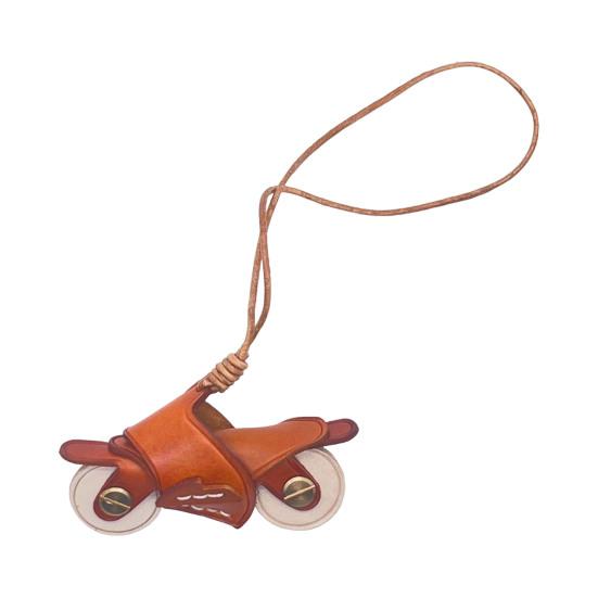 Motorcycle Bag Pendant Faux Leather Mini Motorcycle Backpack Charm Handmade Decorative Keychain Charm Gift
