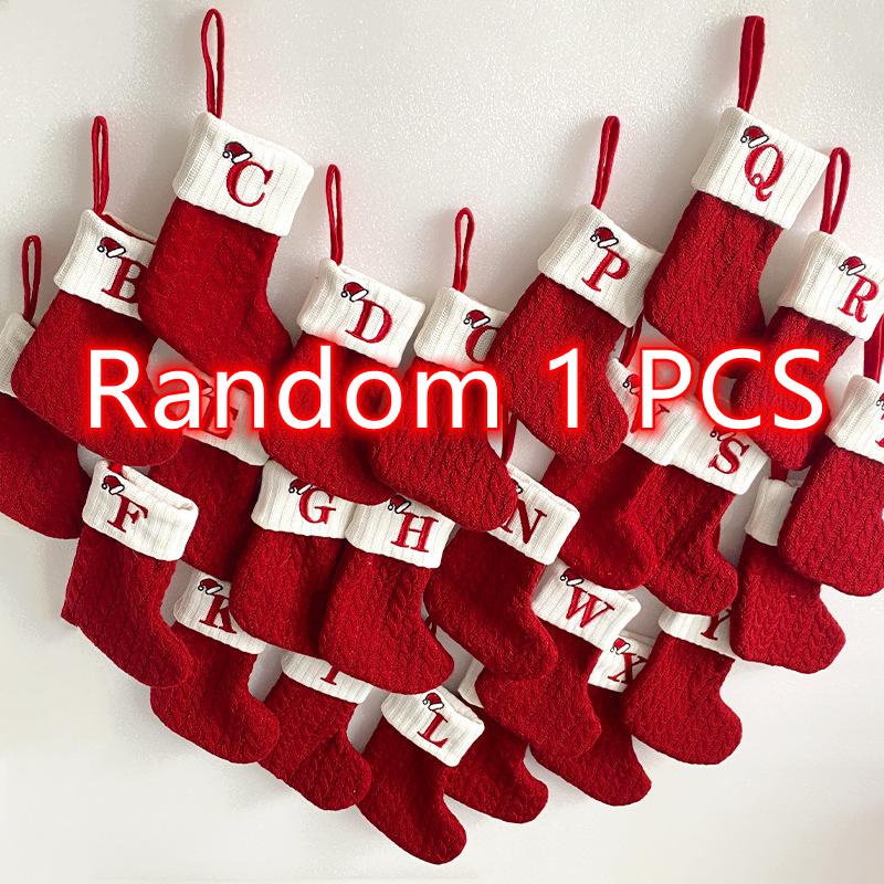 Classic Letter Christmas Sock Hanging Ornament Festive Holiday Decor Easy to Hang Perfect for Tree Adornments