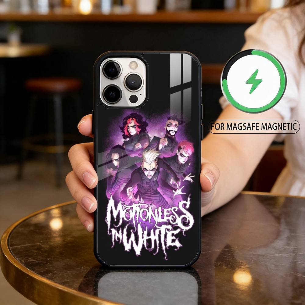

M-Motionless In White Magnetic For Magsafe Wireless Charging Phone Case For iPhone17,16,15,14,13,12,11 Plus,Pro Max iPhone11PROMAX