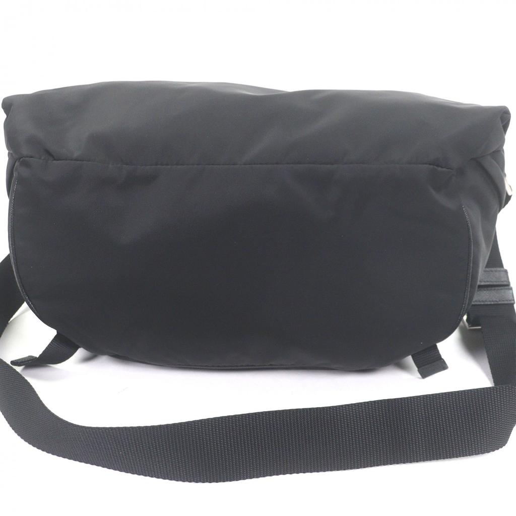 Very Good PRADA Shoulder Bag Re-Nylon Triangle Logo Black Used