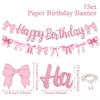 Butterfly Bowknot Happy Birthday Banner Multicolor Wall Hanging Banner  Birthday Party