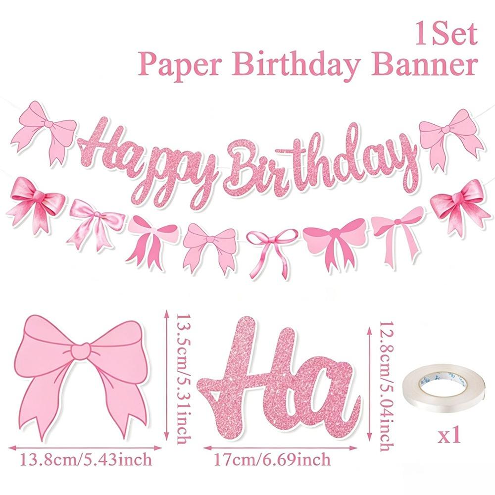 Butterfly Bowknot Flower Butterfly Garland Cartoon Wall Hanging Banner Birthday Party