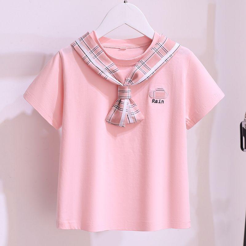 Moda de Verano para Niñas Conjunto de Uniforme JK Estilo Universitario Falda Plisada a Cuadros 2 Piezas Ropa Casual Escolar para Adolescentes