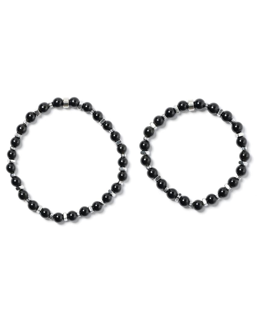 Jbans Classic 6Mm Black Onyx Double Mix Seahorse Chip Bracelet (C2503Ac1361_Bk)
