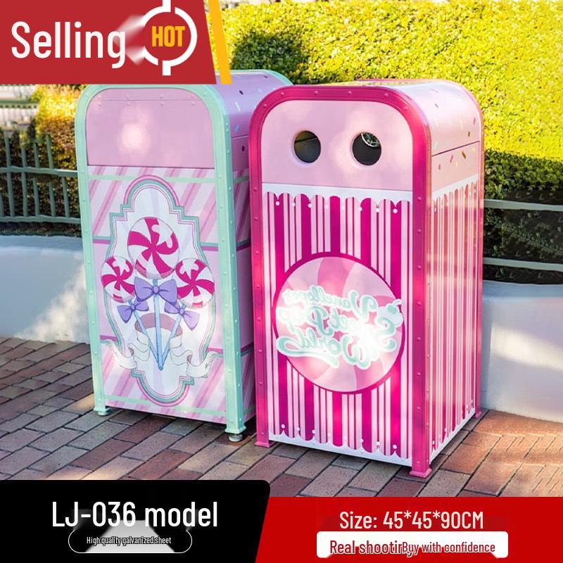 Outdoor Stainless Steel Dual Waste Sorting Bin