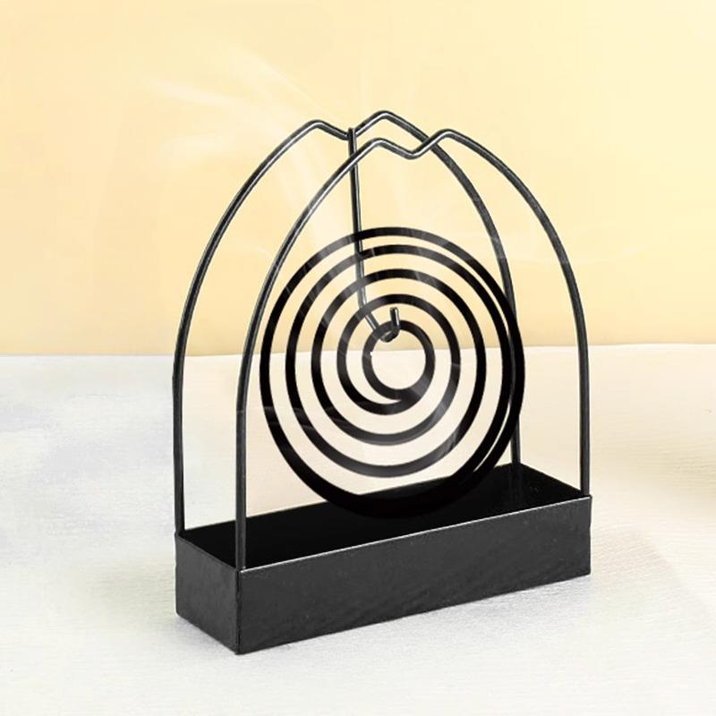 1PC Wrought Iron Sandalwood Shelf Personal Protection Tool Holder Incense Mosquito Coil Tray Holder Mosquito Coil Rack Ash Tray